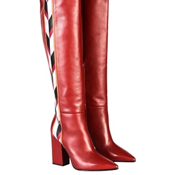 New never used Emilio Pucci knee high heeled boots - Picture 1 of 13